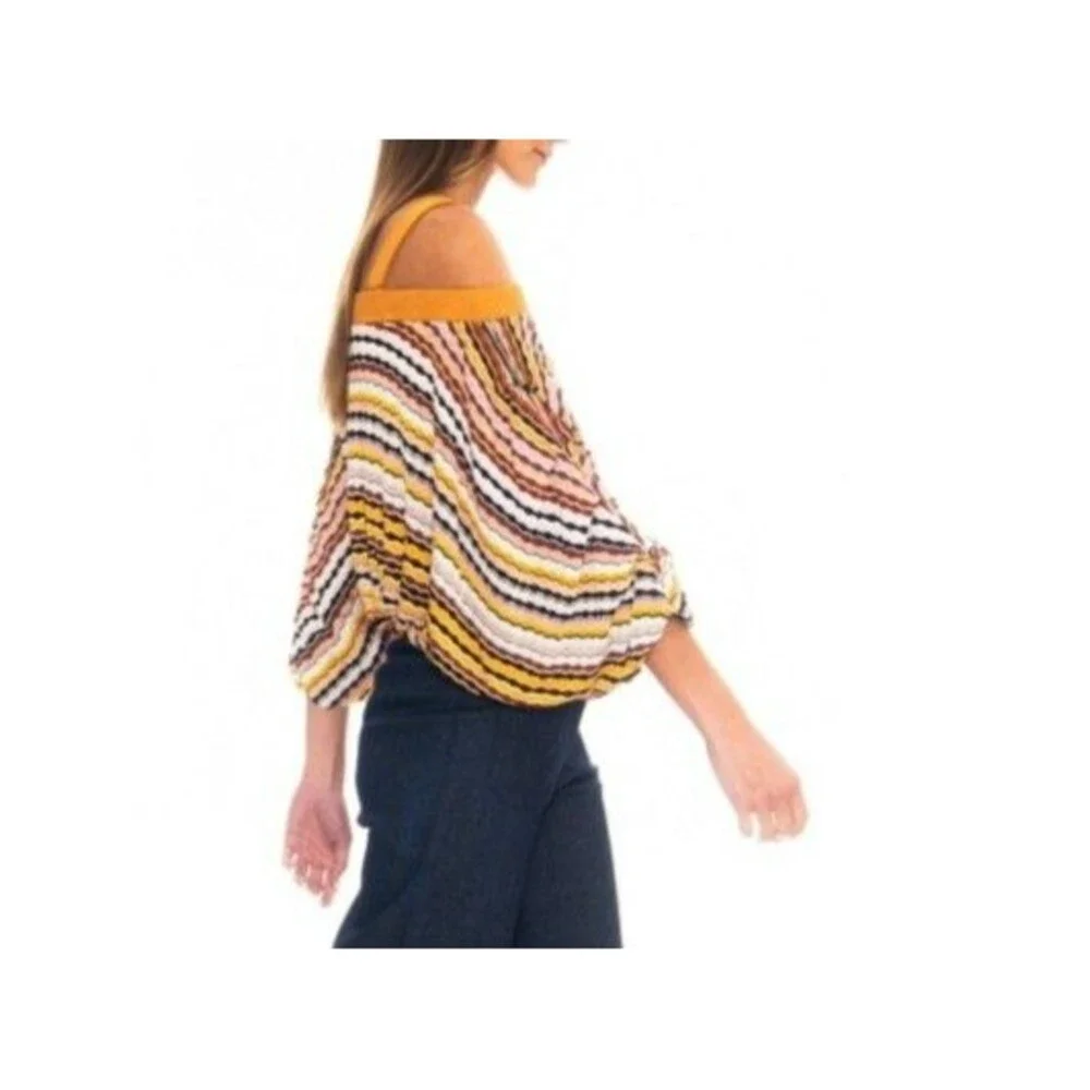 Azulu Colombia Women Blouse Bare Shoulders Balloon Sleeve Pullover Size S Womens - Picture 3 of 16